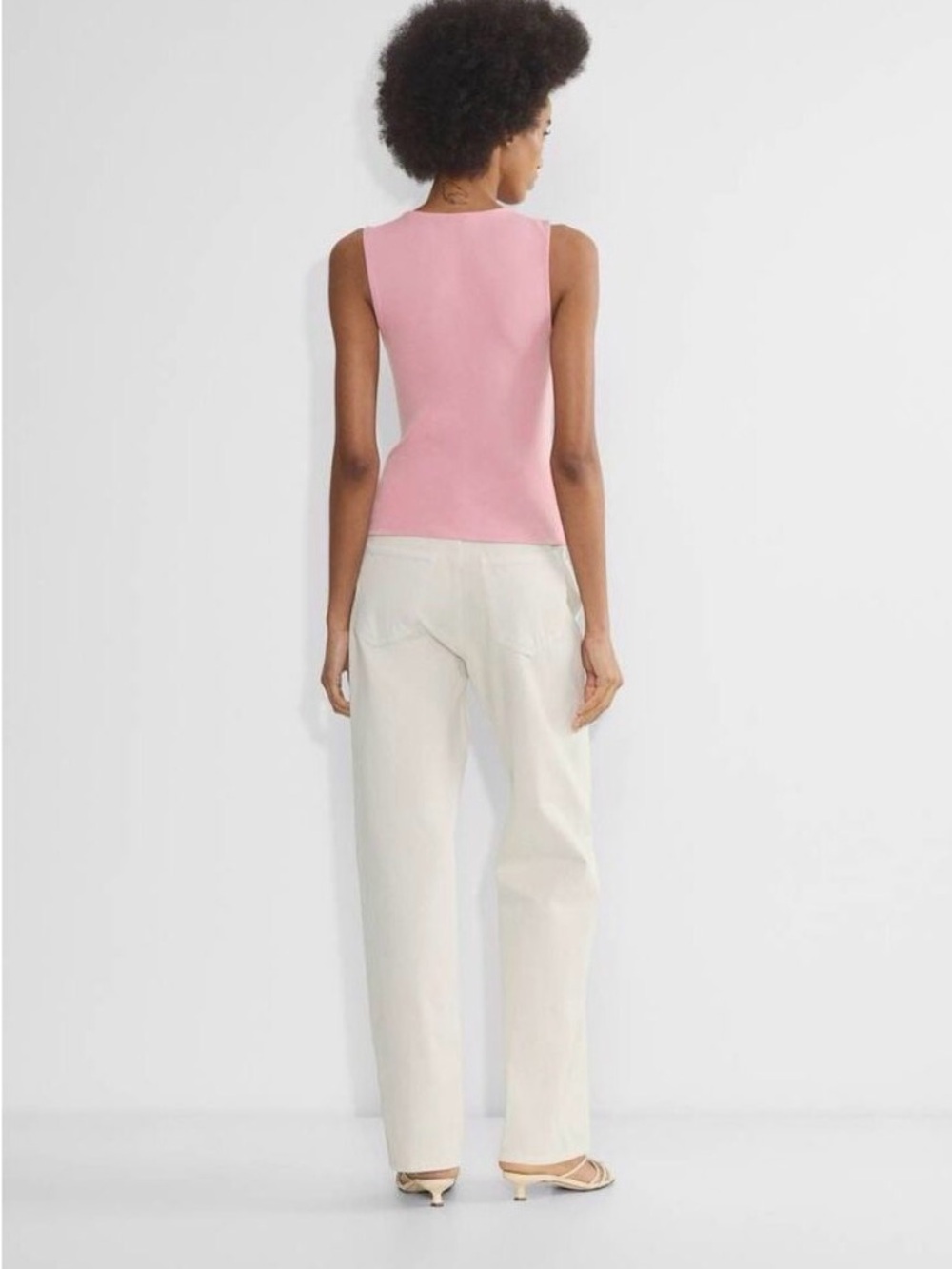 NWOT Aritzia Wilfred Goodlux Bloom Pink Tank Top with Center Rosette XL Womens - Picture 6 of 13